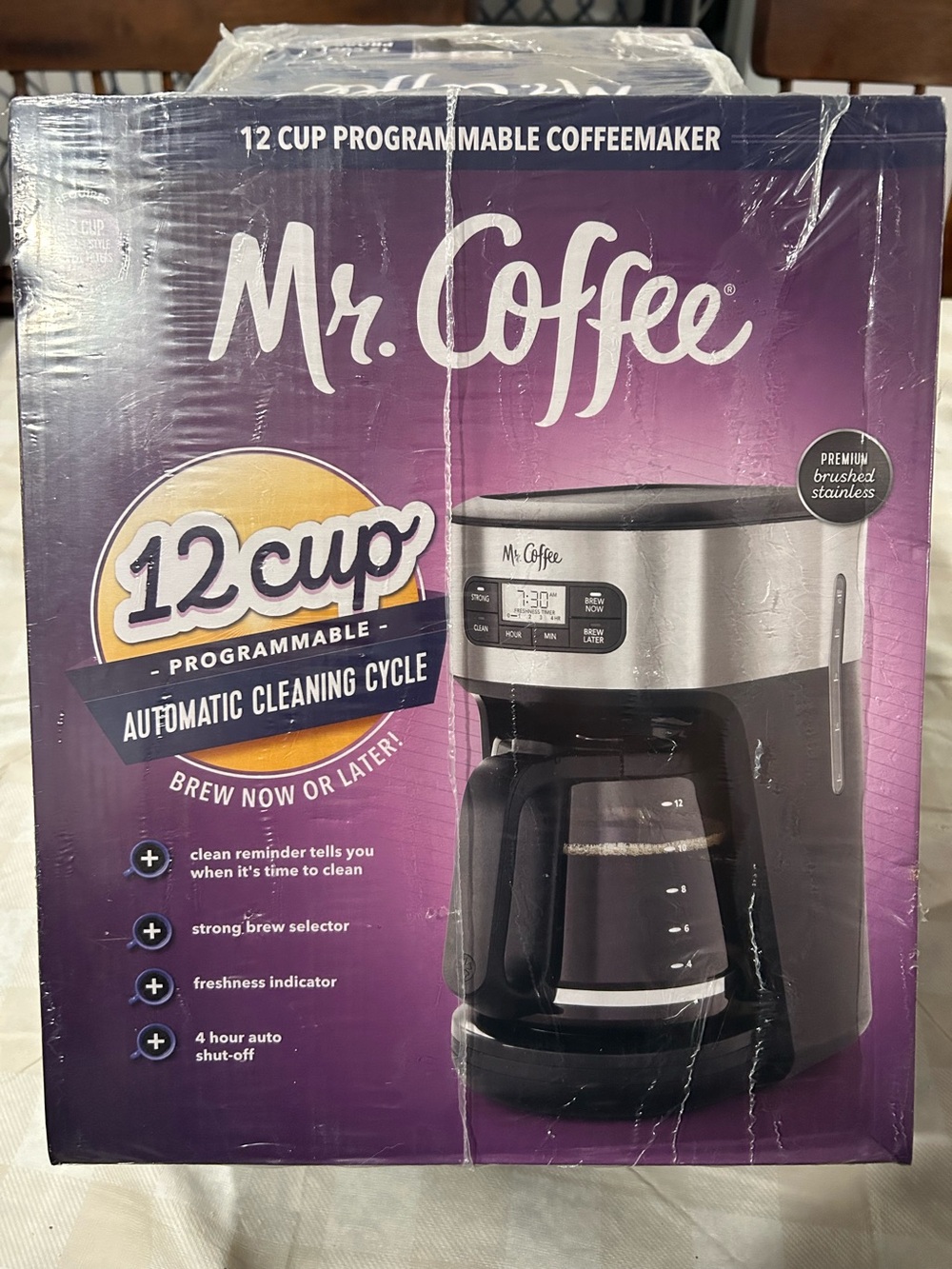 Mr. Coffee 12-Cup Programmable Coffee Maker, Stainless Steel/Black